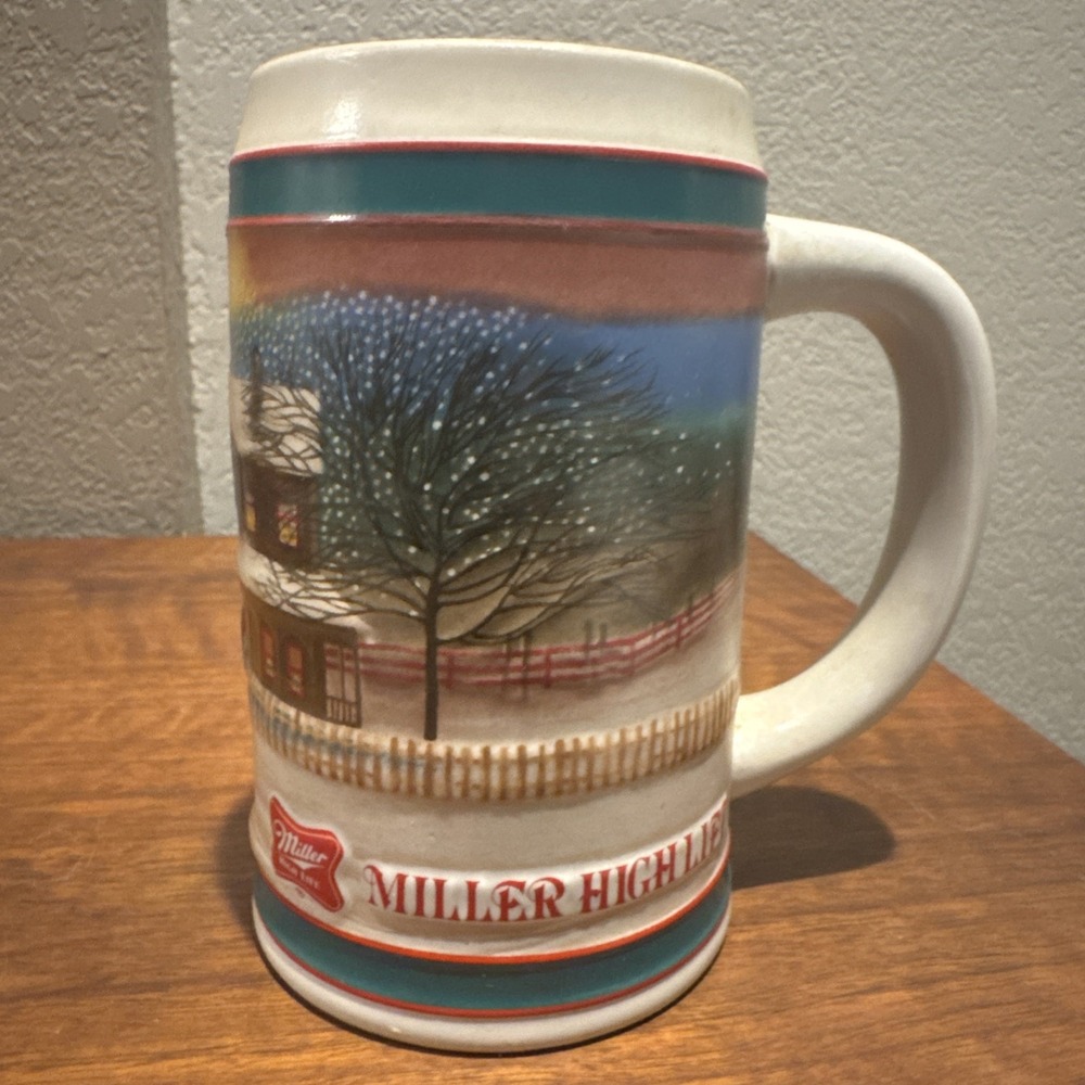 Vintage 1985 Miller High Life Holiday Christmas Beer Stein #11
